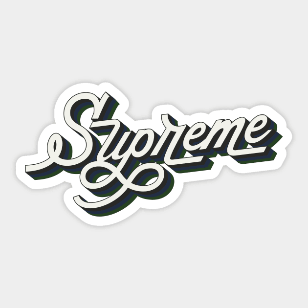 Supreme Retro Vintage Style StreetWear Design - Supreme - Sticker